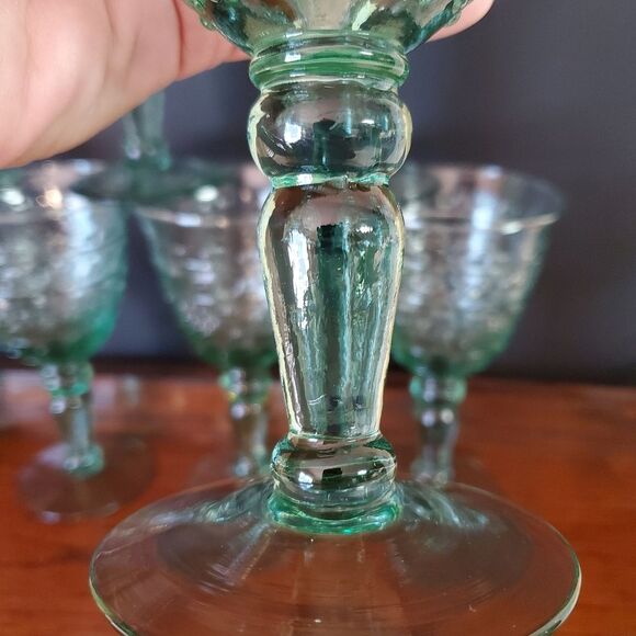 Mikasa Tender Leaves 12 oz Water Goblets 7.25" Glasses Green - Picture 4 of 9